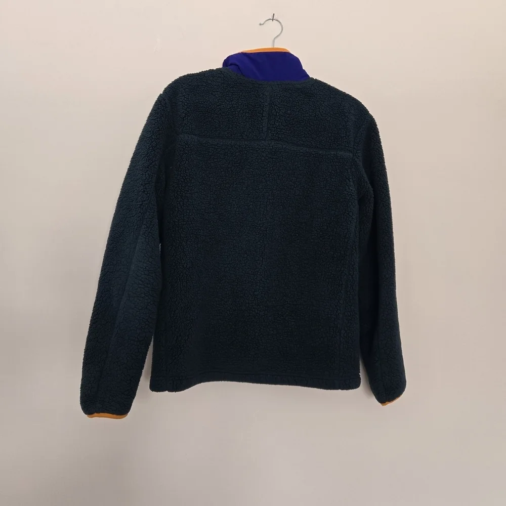 The North Face Fleece Full Zip Jacket, Hunter green purple and orange Size M